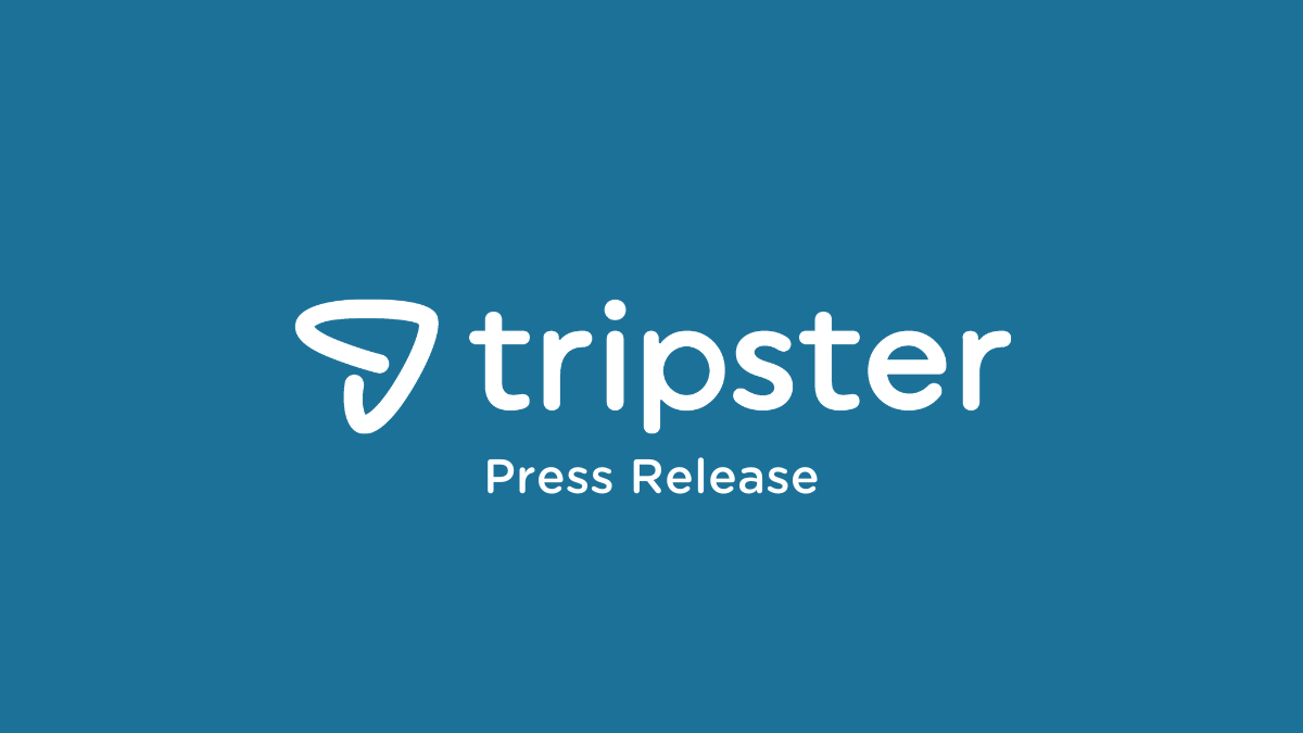Tripster Press Release logo on a blue background.
